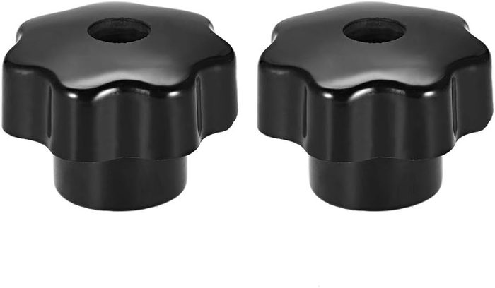 Star Knobs M10 Metric Female Thread 48.5mm 7-Point Star Plastic Head Through Hole Brass Insert Screw-in Threaded Hand Knob Clamping Handles Jig Knobs