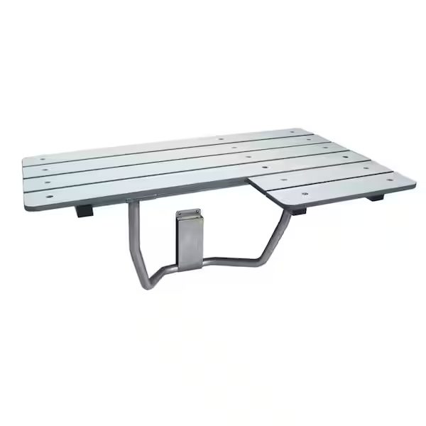 Phenolic Slotted Folding Shower Seat with Wall Bracket Mount