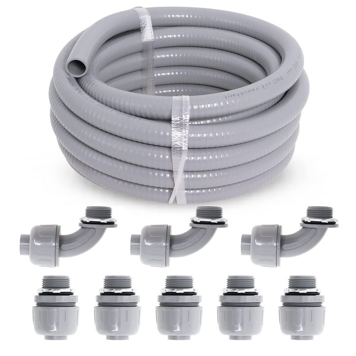 PVC Conduit Kit with Straight & Angle Fittings