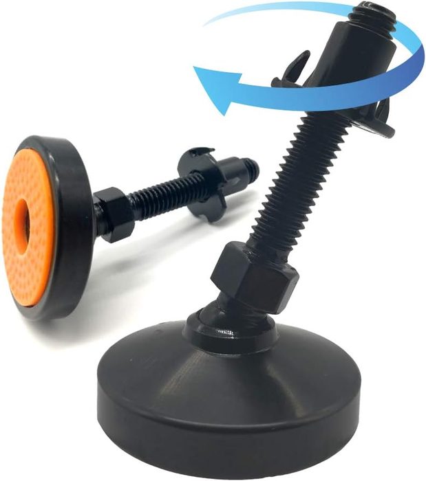 Swivel Adjustable Leg Leveler Feet H50 Carbon Steel, 2 Inch Dia. Base