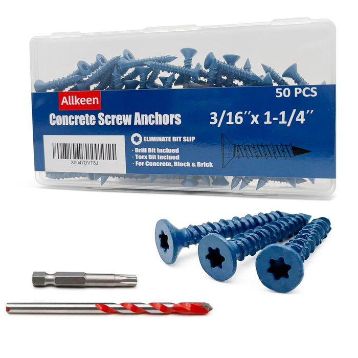 Concrete/Masonry Screw Anchors 3/16" x 1-1/4"