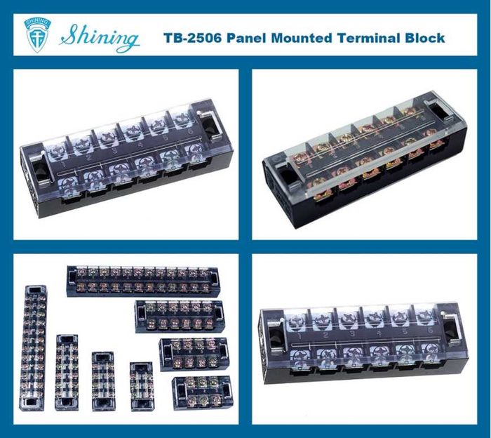 TB2506 Barrier Strip - 25A, 2.5mm, 6 Pin Electrical Terminal