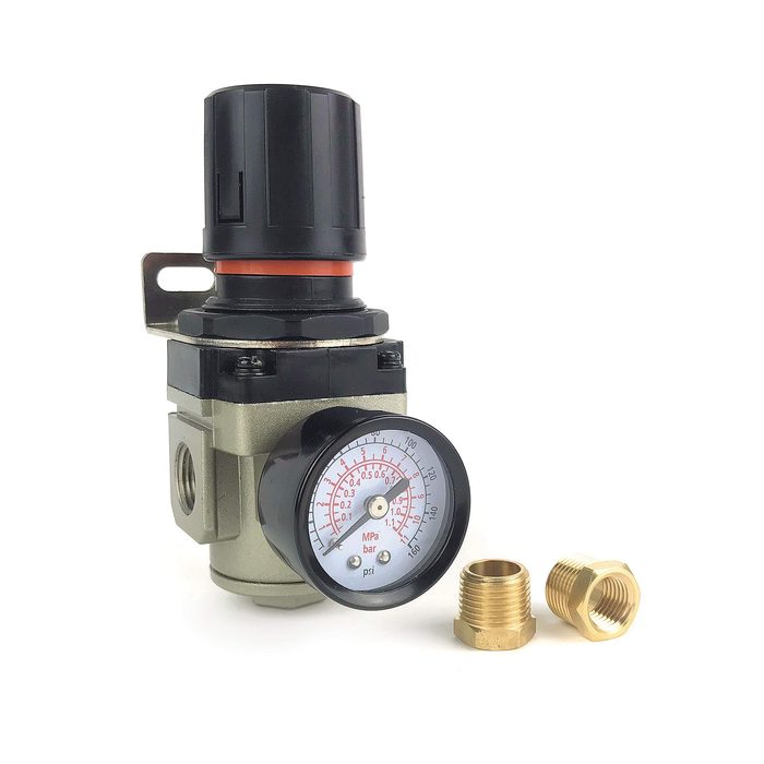 3/8 in. NPT Intermediate Air Regulator with Steel-Protected Gauge