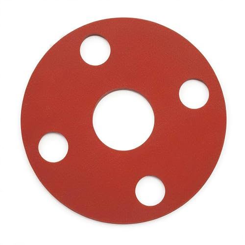 Red Rubber Flange Gasket 1/16 Thick, Full Face
