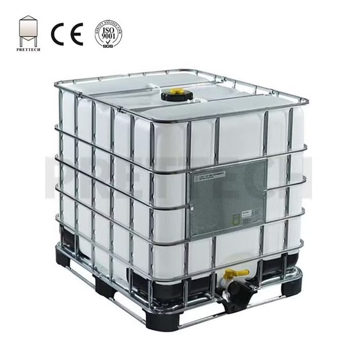1000 L White Color Plastic Chemical IBC Tote with Cage