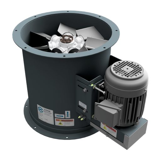 Tube Axial Fan, 18" Dia, 2Hp, 3Ph