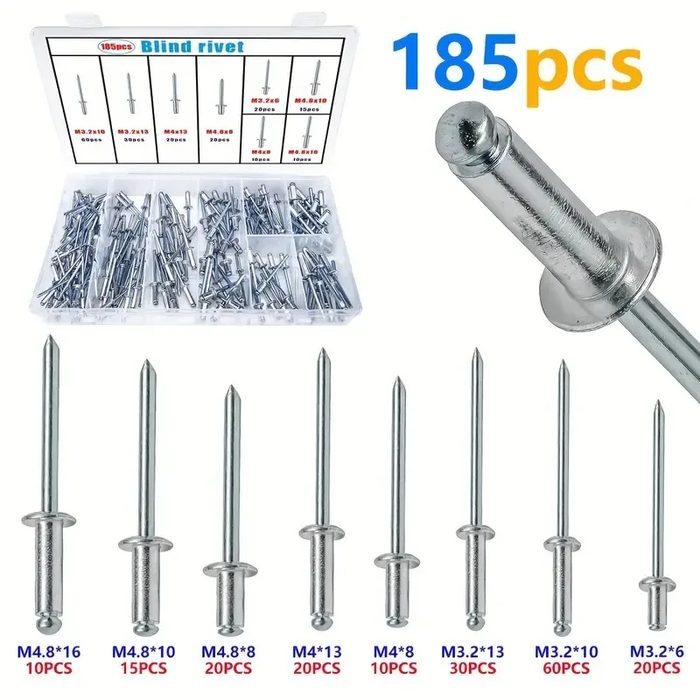 Structural Blind Rivet VRSSB8-6SKL, Buttonhead, 1/4 inch Dia., .083-.374 inch Grip Range