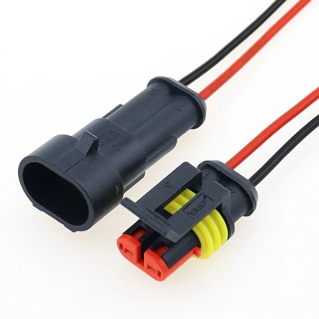 Waterproof Automotive Male Female Electrical Connector Plug, 2 Pin
