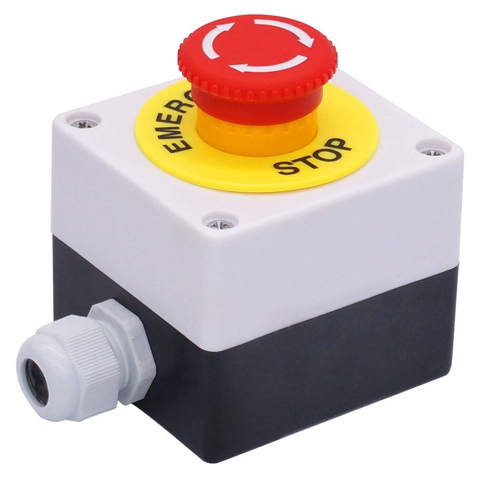 Red Mushroom Emergency Stop Push Button Switch E-Stop Control Box
