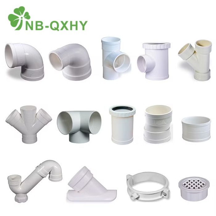 Large Diameter Plastic PVC Coupling Elbow Tee Cross Water Connection Fittings UPVC CPVC Dwv ASTM D2665 PVC Pipe Fitting
