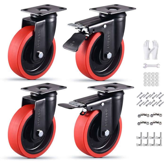 5 Inch Rubber Wheels for Industrial Handcart Casters