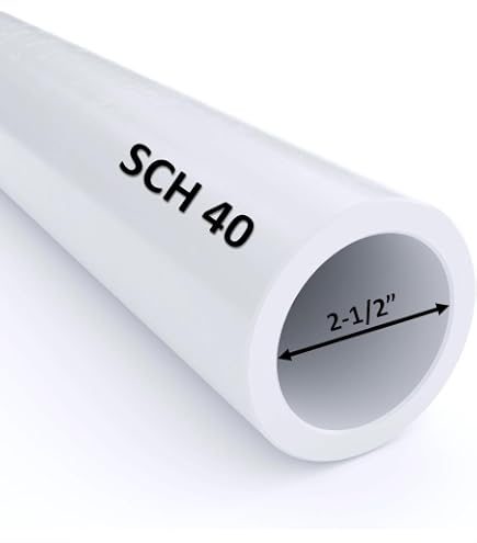 2 1/2 Inch Diameter Clear PVC Schedule 40 Pipe