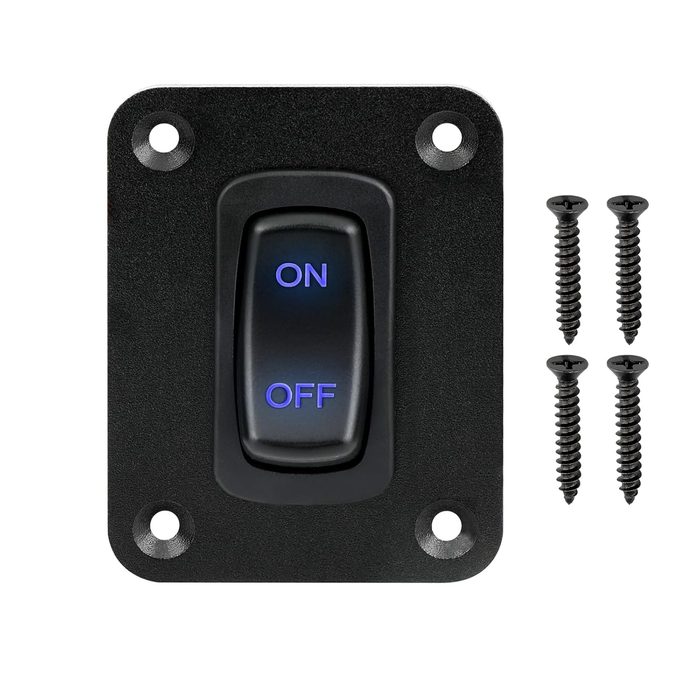 Rocker Switch, 1 Speed, Black, No E-Stop