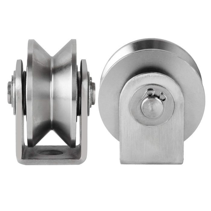 Stainless Steel Groove Sliding Wheel Roller Double Bearing Heavy Duty Track Pulley
