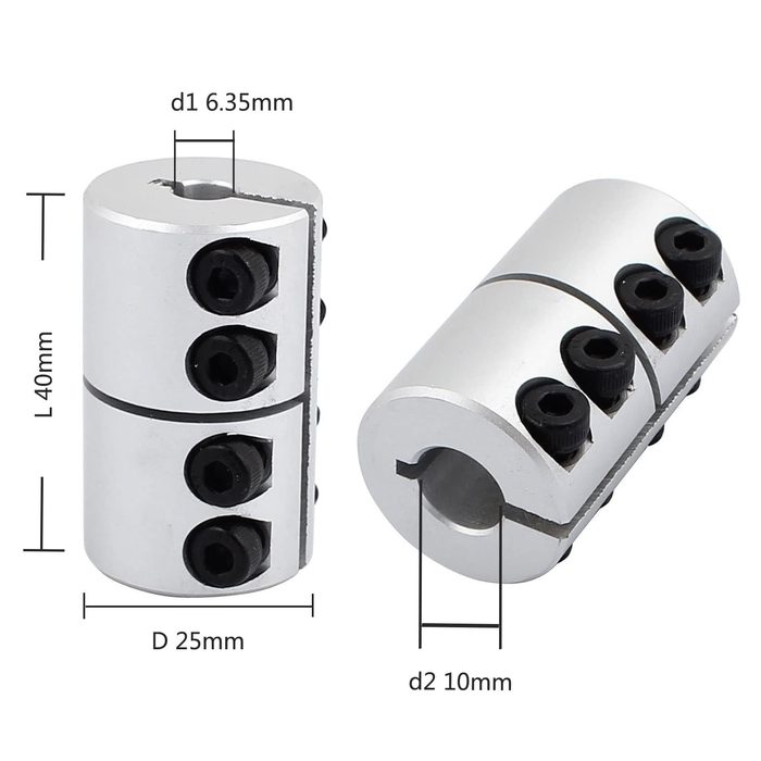 D25L30 Three Jaw Aluminium Plum Flexible Shaft Coupling Motor Connector, 5/6/6.35/8/10/12mm bore