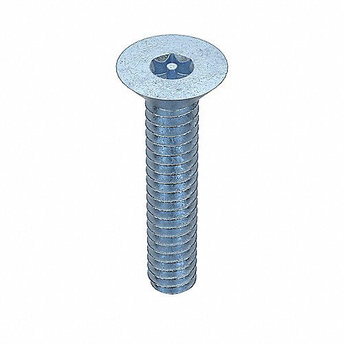 Tamper-Pruf Torx Flat Machine Screw, #6-32 x 3/4 in, Zinc Plated Steel