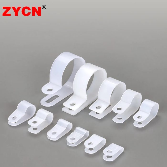 Cable Clips R-Type Nylon Clamp Plastic White