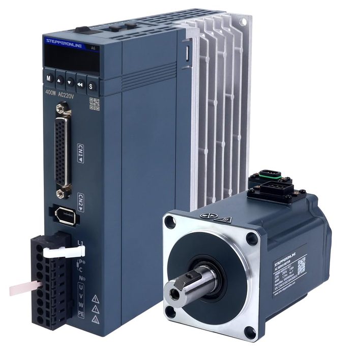 AC Servo Motor kit A6 Series 400W Servo Motor 3000rpm 1.27Nm 17 Bit Absolute Encoder IP67 + 400W Impuls/RS485/analoger AC Servo Motor Driver