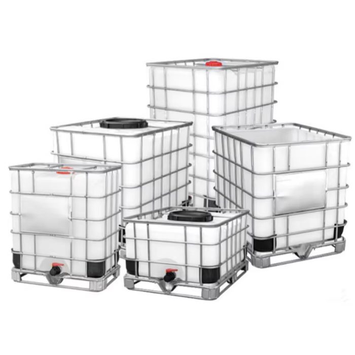 White 1000L Square HDPE IBC Tote