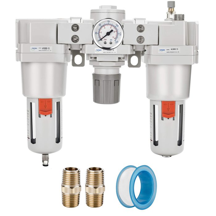 1" NPT Air Filter, Regulator & Lubricator (FRL) Combo