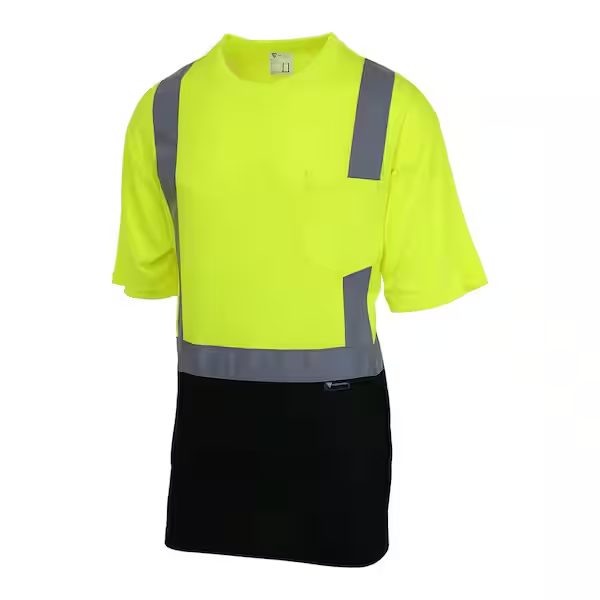 Men's X-Large Hi-Vis Black Short-Sleeve Safety Shirt