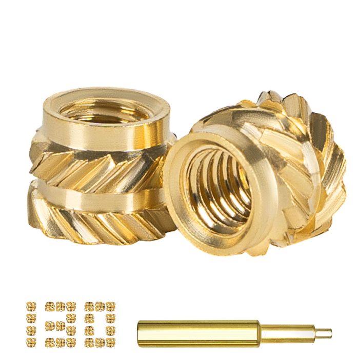 M3x4x5 Brass Threaded Inserts, Heat Set