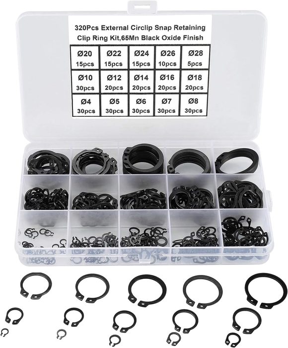 C-Clips External Fixing Ring Kit 15Sizes