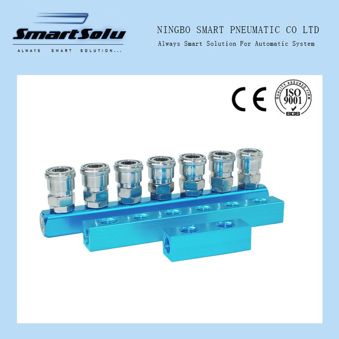 Air Manifold Distributor 1/2" 1/4" Pneumatic Quick Plug In