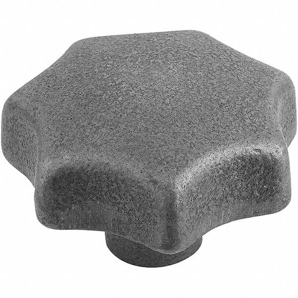 Star Knob, 63.00 mm Head Dia, 7-Point, Cast Iron, Gray