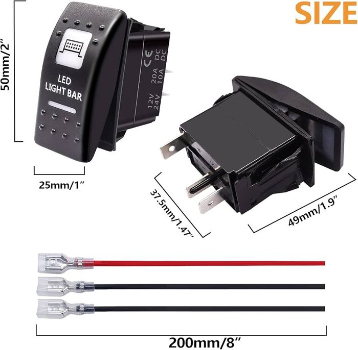 Purple Waterproof Rocker Switch ON-OFF