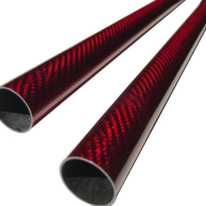 Glossy Red Carbon Fiber Decorative Structural Tube for Interiors
