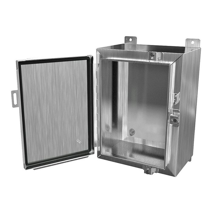 Nema 12 Single Door Continuous Hinge Wall Mount Enclosure, 16 x 16 x 8 in