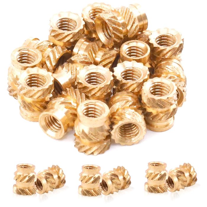 M3x6x5 Brass Threaded Inserts for Plastic, 3D Printing, Knurled Nut, Brass Embedment Nut, Heat Set Insert
