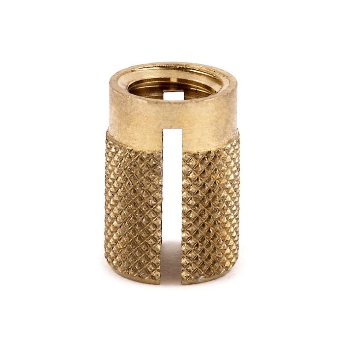 2-56 Brass Flanged Design Press Insert for Plastic