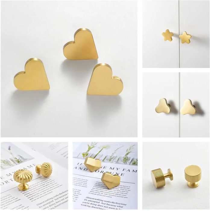 Solid Brass Furniture Handle Door Knobs Star Pumpkin