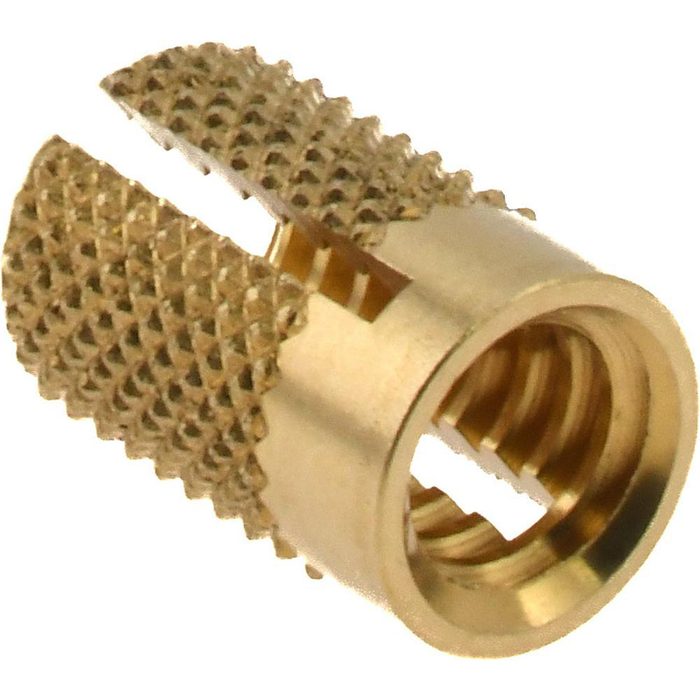 1/4-20 Brass Flush Design Press Insert for Plastic