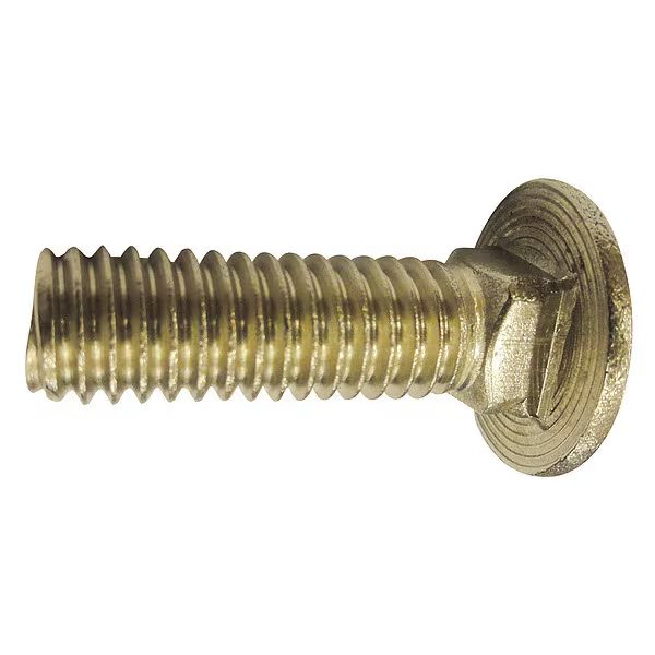 Carriage Bolt, Round Head, Square Neck, 3/8 In.-16, 18-8 Stainless Steel, Plain Finish