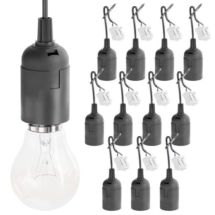 Black Phenolic 2-Way Lamp Socket