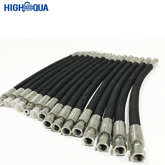 Smooth Cloth Rubber High Pressure Hydraulic Hose Assembly for Conveying