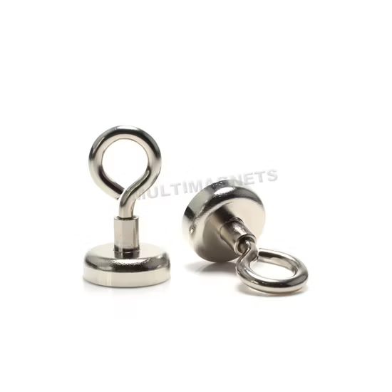 Neodymium Rare Earth Pot Magnet with Eyelet Hook