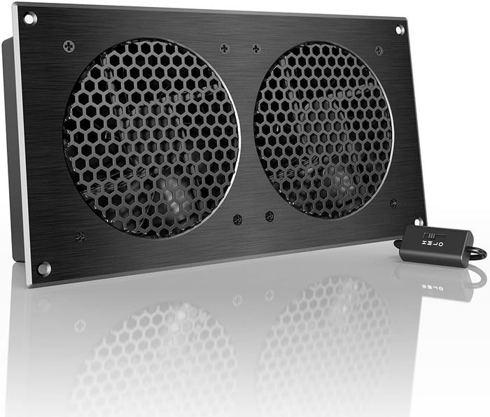 AIRPLATE S7 Quiet Cooling Fan System 12" with Speed Control, for Home Theater AV Cabinets