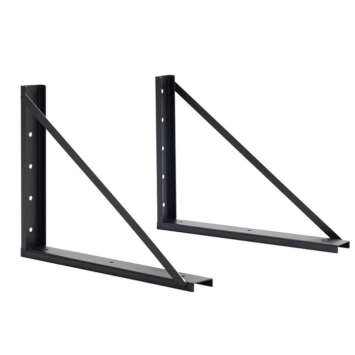 Metal Mounting Brackets Pair, Heavy Duty, Black