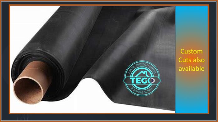 EPDM Rubber Roofing, 20' x 25', 45 Mil, Black