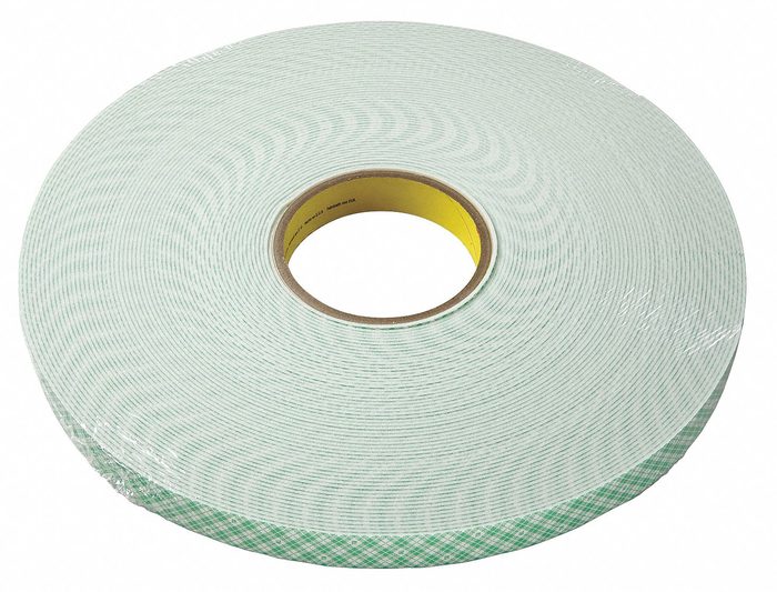 Off-White Double-Sided Urethane Foam Tape: 1" Wide, 36 yd Long