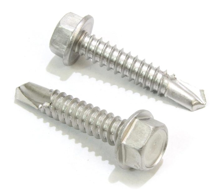 #14-10 x 1-1/2 Indented Hex Head Unslotted Self Tapping Screw Type A, Fully Threaded