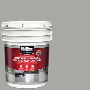 5 gal. Slate Gray Self-Priming 1-Part Epoxy Satin Interior/Exterior Concrete and Garage Floor Paint