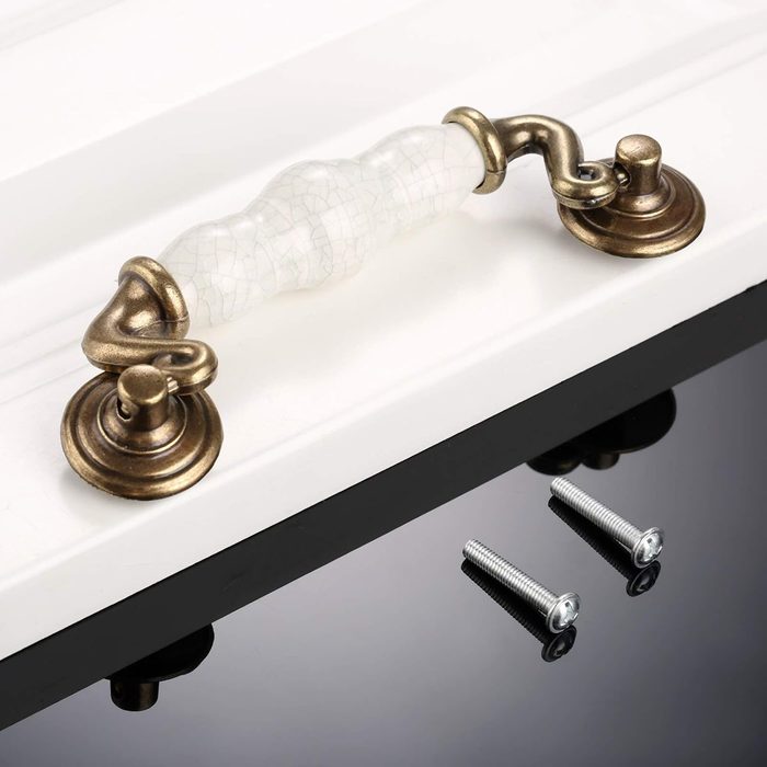 Marble Vein Knobs and Handles Ceramic Handles for Kitchen Cupboards Cabinet Door knobs Drawer Pulls
