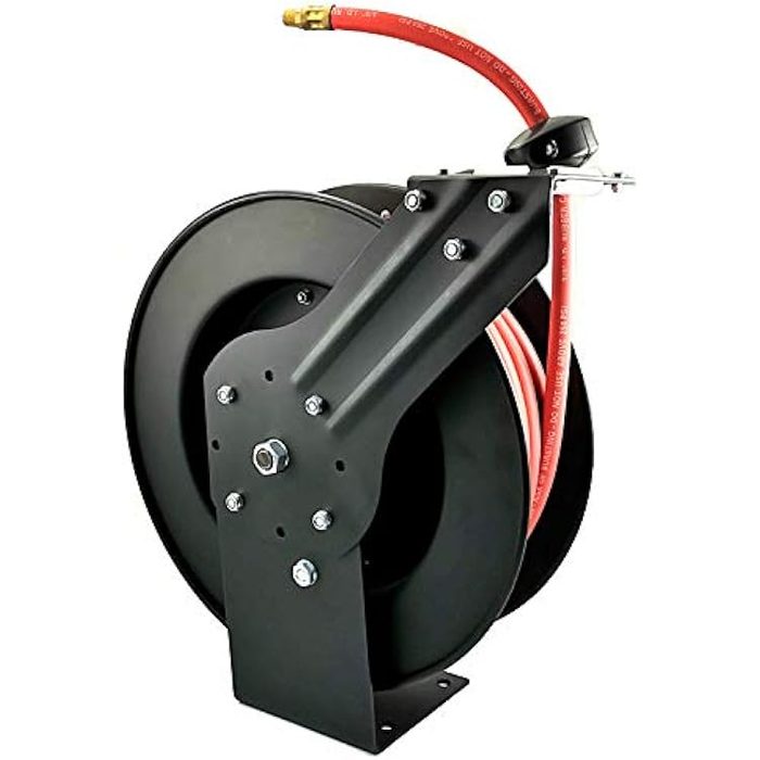 3/8" ID x 50' L Dynaflo® Rubber Air Hose Reel w/ 1/4"