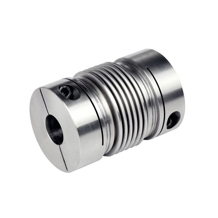 Flexible Coupling: Bellows Clamp, Aluminum Hub with Stainless Steel Bellows, Minimum Bore Diameter 3/16"