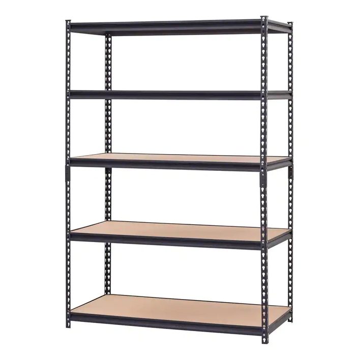 5-Shelf Heavy Duty Adjustable Metal Garage Storage Shelving Unit in Black (48 in. W x 72 in. H x 24 in. D)
